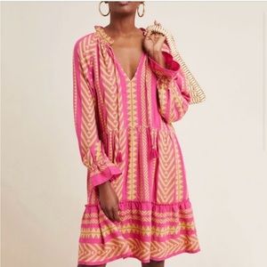 Maeve Anthropologie Pink and Yellow Dress size 2X